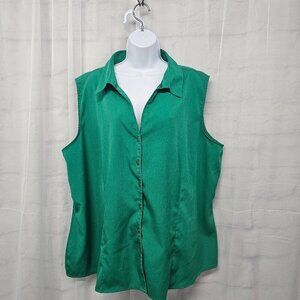 Cato Kelly Green Tank Office Classic Preppy 26/28W